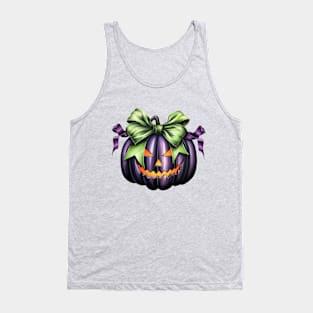 Halloween Pumpkin Face with Big Bow character illustration Tank Top